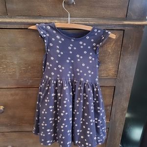 H&M 4/6 Navy Floral Print Dress